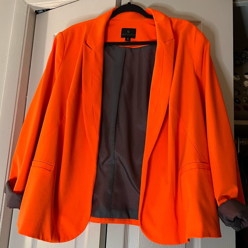 Neon Orange Worthington Blazer